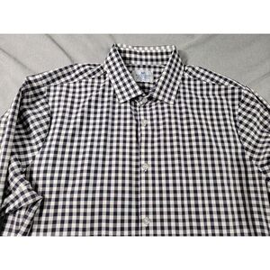 Mizzen+Main Mens 2XL Trim Fit Performance Gingham Check black, white‎ Shirt